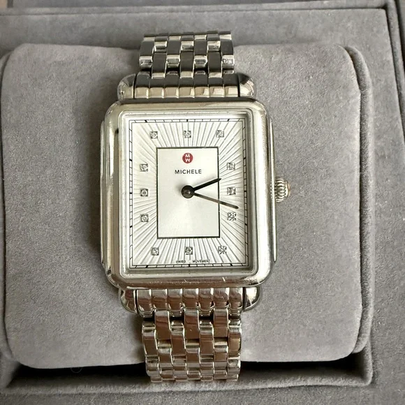 Michele Deco ll Diamond Dial Luxury Watch with 2 Bands - Picture 2 of 8